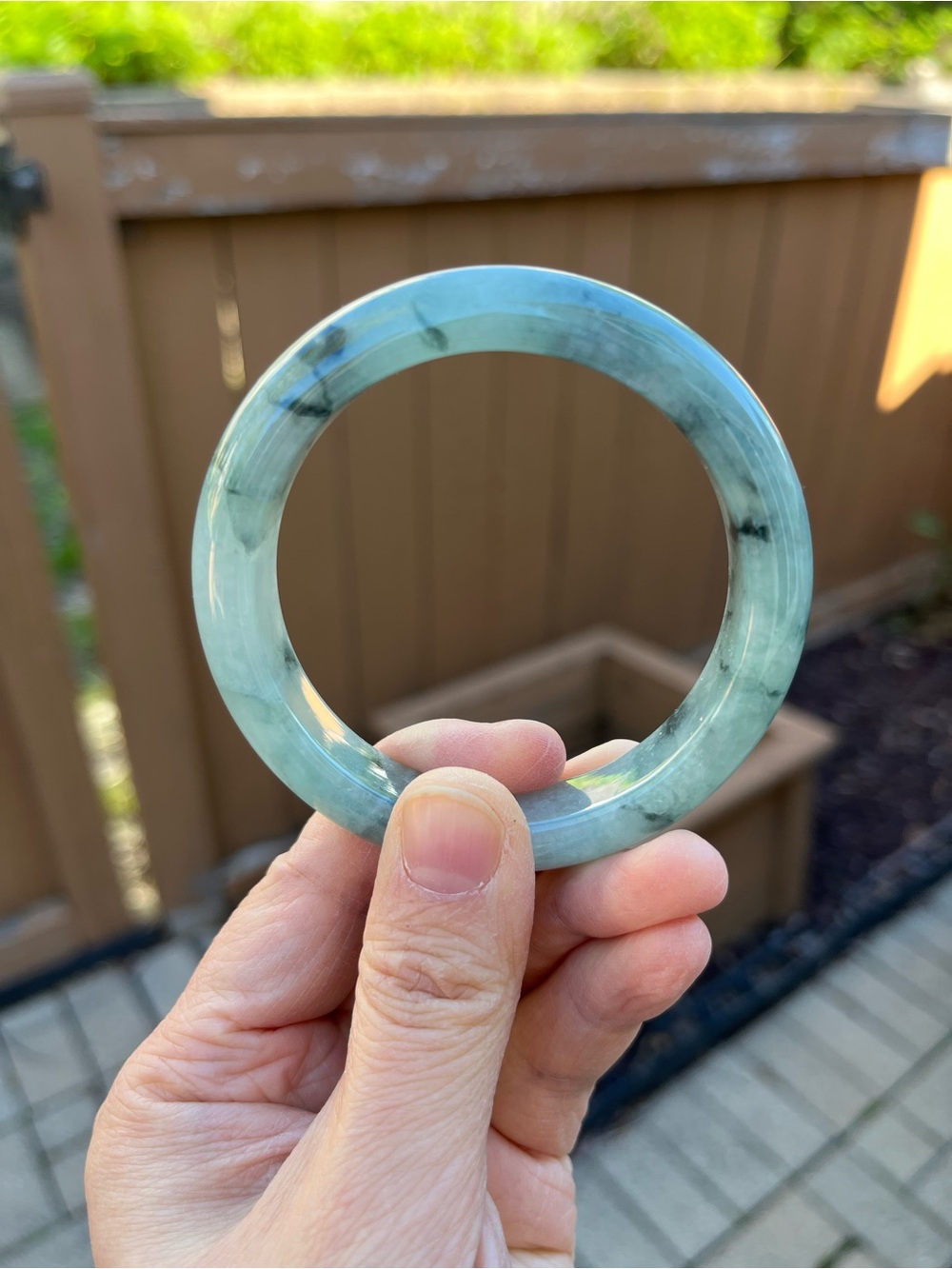 BW100-L 56.6mm Certified Untreated Grade A Burmese Jadeite Bangle Jade Bracelet